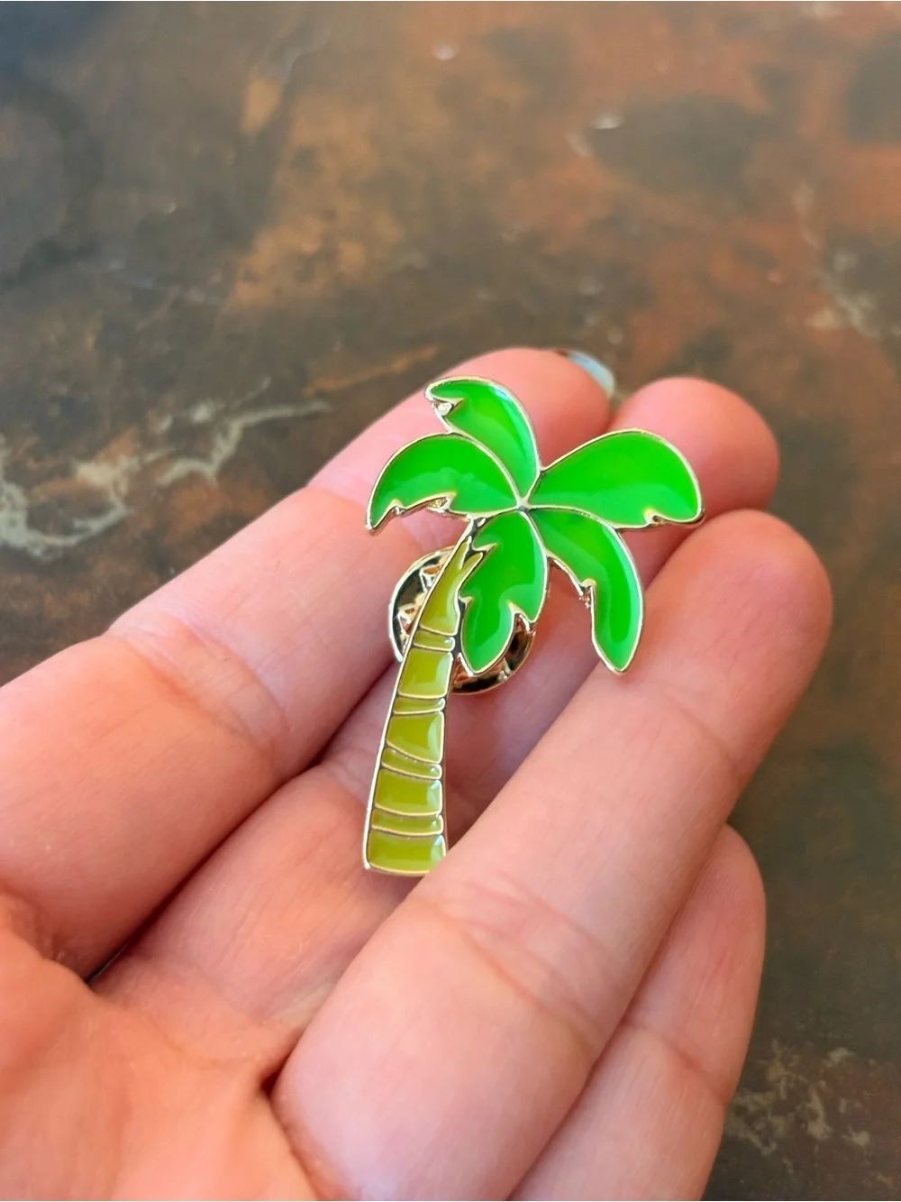Green Palm Tree Enamel Pin